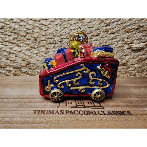 Vtg. Thomas Pacconi Blown Glass Christmas 2003 5 Piece Train Set Ornaments Boxed - Picture 6 of 13